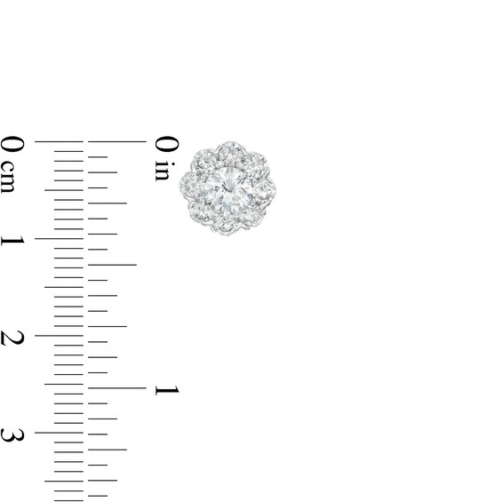 2 CT. T.w. Diamond Flower Frame Stud Earrings in 10K White Gold