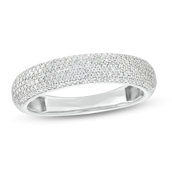 1/2 CT. T.w. Diamond Dome Multi-Row Band in Sterling Silver