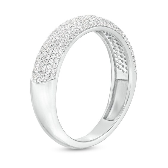 1/2 CT. T.w. Diamond Dome Multi-Row Band in Sterling Silver