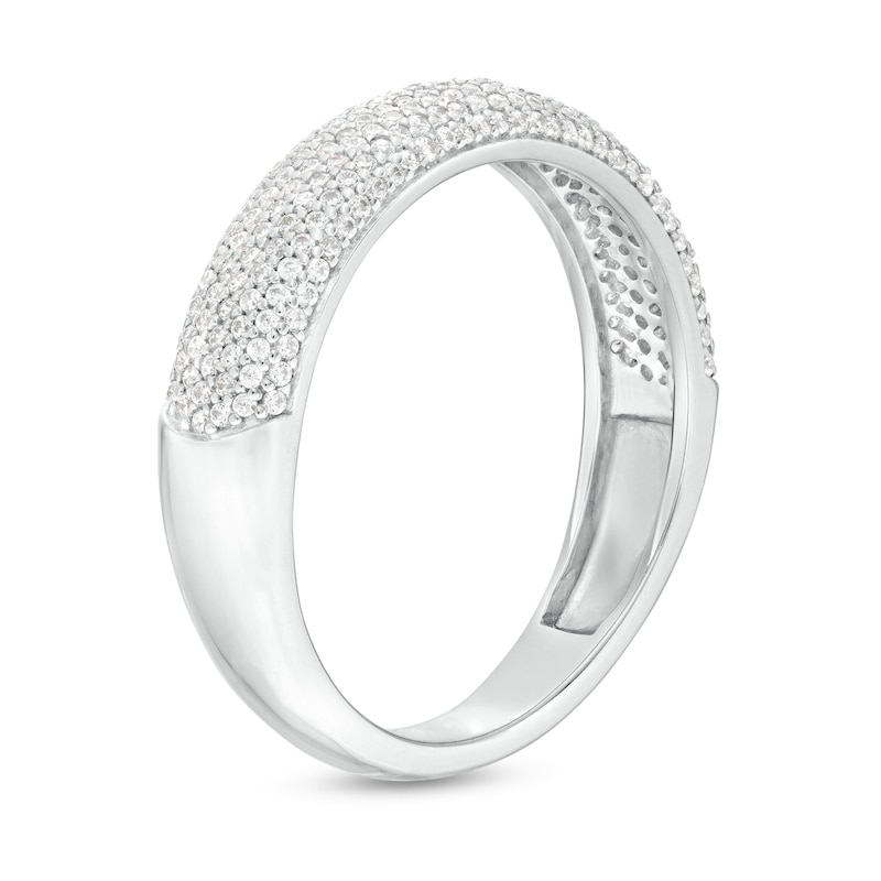 Main Image 3 of 1/2 CT. T.W. Diamond Dome Multi-Row Band in Sterling Silver