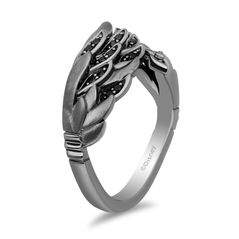 Main Image 2 of Enchanted Disney Villains Maleficent 1/5 CT. T.W. Black Diamond Wing Ring in Sterling Silver with Black Rhodium Plate