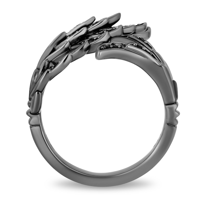 Enchanted Disney Villains Maleficent 1/5 CT. T.W. Black Diamond Wing Ring in Sterling Silver with Black Rhodium Plate