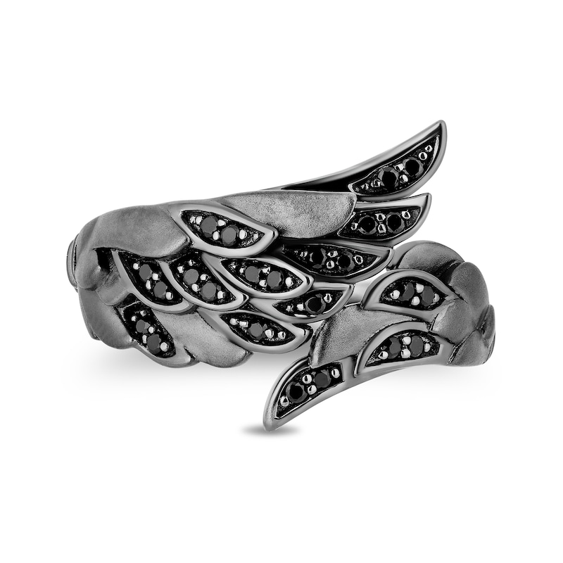 Main Image 4 of Enchanted Disney Villains Maleficent 1/5 CT. T.W. Black Diamond Wing Ring in Sterling Silver with Black Rhodium Plate