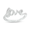 Thumbnail Image 1 of 1/5 CT. T.W. Diamond Cursive "love" Script Ring in Sterling Silver