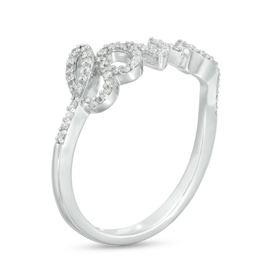 1/5 CT. T.w. Diamond Cursive "love" Script Ring in Sterling Silver