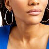 Thumbnail Image 2 of 1-1/2 CT. T.W. Diamond Thin Hoop Earrings in 14K White Gold