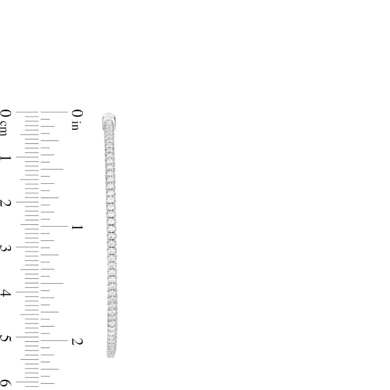 1-1/2 CT. T.W. Diamond Thin Hoop Earrings in 14K White Gold
