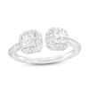 Thumbnail Image 1 of 1/2 CT. T.W. Quad Princess-Cut Diamond Cushion-Shaped Frame Open Ring in 10K White Gold