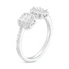 Thumbnail Image 3 of 1/2 CT. T.W. Quad Princess-Cut Diamond Cushion-Shaped Frame Open Ring in 10K White Gold
