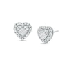 1/2 CT. T.W. Heart-Shaped Multi-Diamond Frame Stud Earrings in 10K White Gold