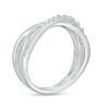 Thumbnail Image 3 of 1/3 CT. T.W. Diamond Triple Row Crossover Ring in 10K White Gold