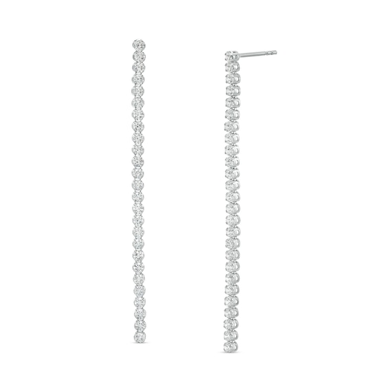 1-1/3 CT. T.w. Diamond Linear Drop Earrings in 10K White Gold