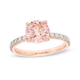 2-1/3 CT. T.W. Certified Pink and White Lab-Created Diamond Engagement Ring in 14K Rose Gold (F/VS2)