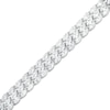 Thumbnail Image 1 of Marquise White Lab-Created Sapphire Triple Row Bracelet in Sterling Silver - 7.5"