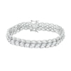 Thumbnail Image 4 of Marquise White Lab-Created Sapphire Triple Row Bracelet in Sterling Silver - 7.5"