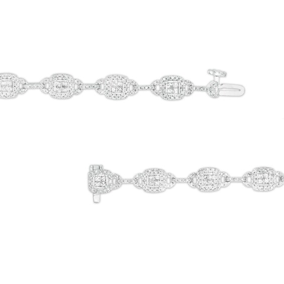 2 CT. T.w. Diamond Frame Buckle Link Bracelet in 10K White Gold