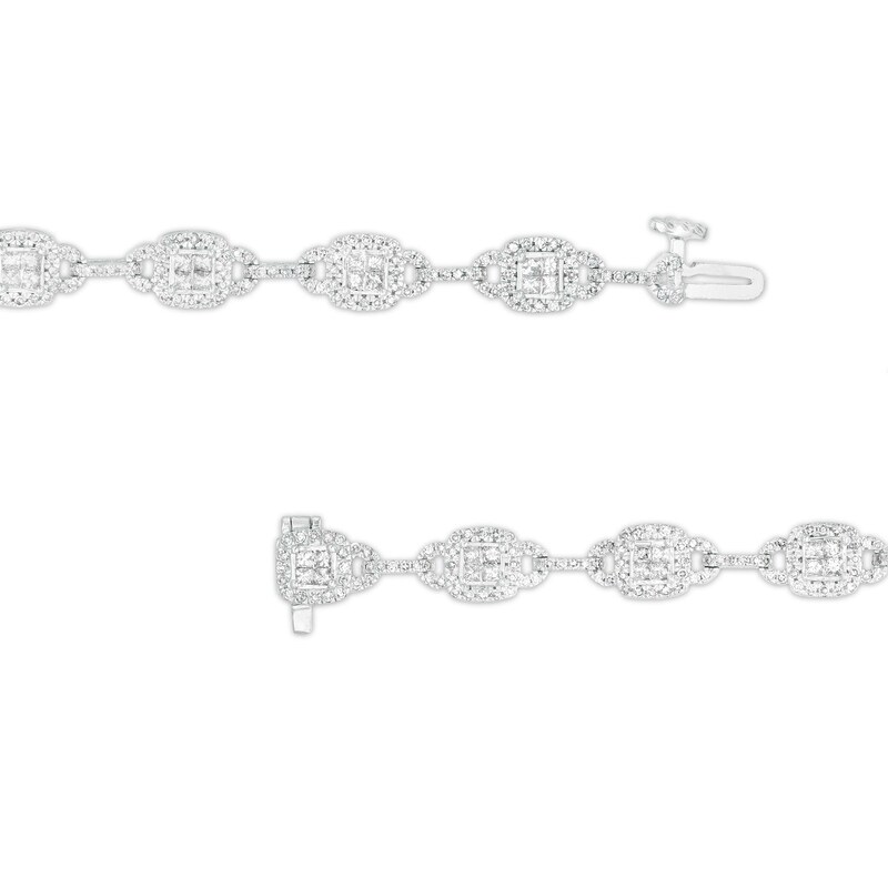 Main Image 3 of 2 CT. T.W. Diamond Frame Buckle Link Bracelet in 10K White Gold