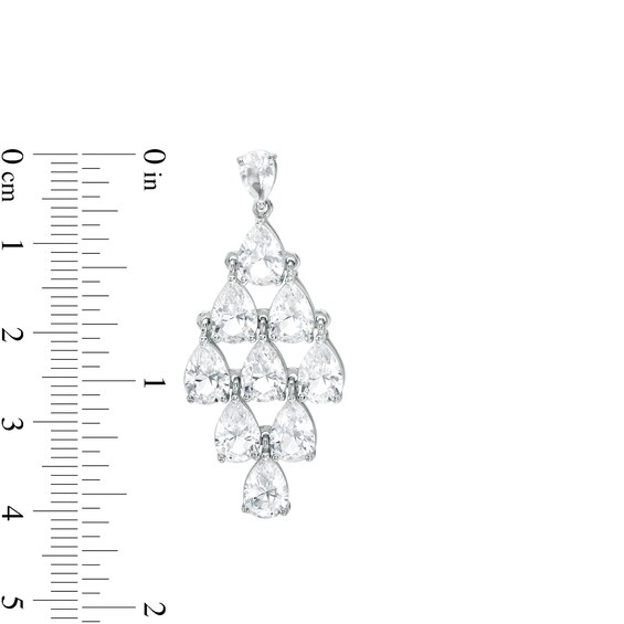 Pear-Shaped White Lab-Created Sapphire Dangle Drop Earrings in Sterling Silver