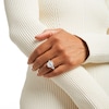 Thumbnail Image 2 of 2-1/2 CT. T.W. Certified Emerald-Cut Lab-Created Diamond Frame Split Shank Engagement Ring in 14K White Gold (F/VS2)
