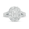Thumbnail Image 4 of 2-1/2 CT. T.W. Certified Emerald-Cut Lab-Created Diamond Frame Split Shank Engagement Ring in 14K White Gold (F/VS2)