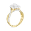 Thumbnail Image 3 of 2 CT. T.W. Certified Oval Lab-Grown Diamond Frame Twist Shank Engagement Ring in 14K Gold (F/VS2)