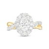 Thumbnail Image 4 of 2 CT. T.W. Certified Oval Lab-Grown Diamond Frame Twist Shank Engagement Ring in 14K Gold (F/VS2)