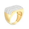 Thumbnail Image 2 of Men's 3 CT. T.W. Diamond Rectangle Multi-Row Ring in 10K Gold