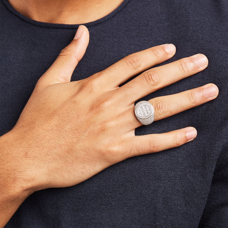 Main Image 2 of 2 CT. T.W. Diamond Baguette and Round Double Frame Multi-Row Ring in 10K Gold