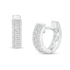 Thumbnail Image 0 of Men's 1/4 CT. T.W. Diamond Huggie Hoop Earrings in 10K White Gold