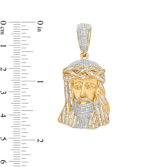 1-1/2 CT. T.w. Diamond Jesus Necklace Charm in 10K Gold