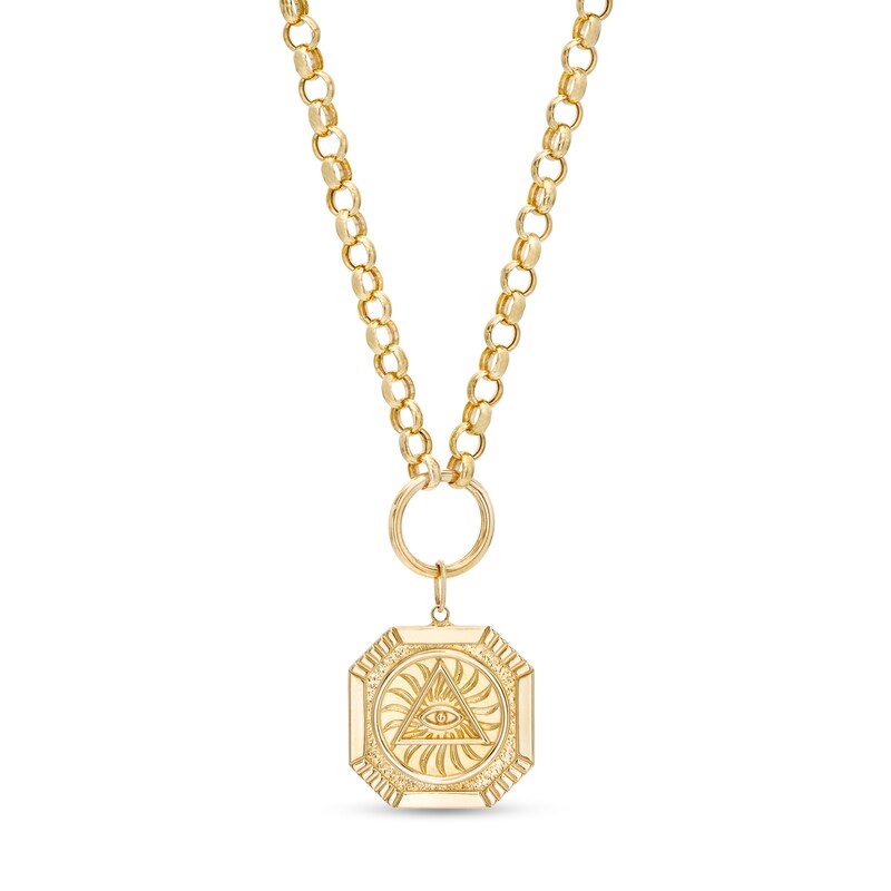 Main Image 1 of Eye of Providence Medallion Necklace in 10K Gold