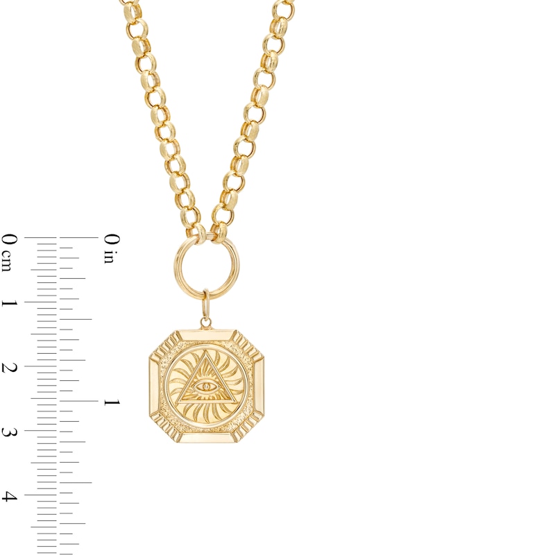 Main Image 3 of Eye of Providence Medallion Necklace in 10K Gold