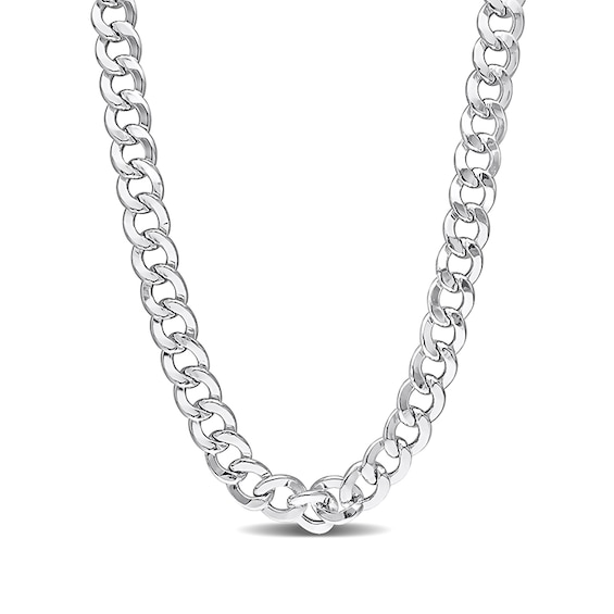 12.5mm Curb Chain Necklace in Sterling Silver - 24"