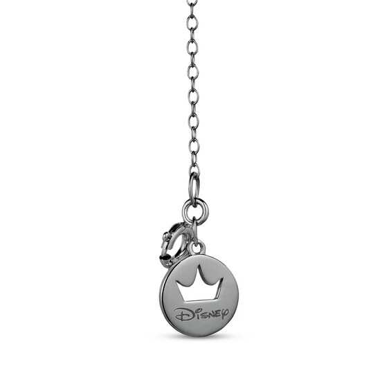 Enchanted Disney Villains Jafar 1/6 CT. T.w. Black Diamond "Love" Snake Necklace in Sterling Silver with Black Rhodium