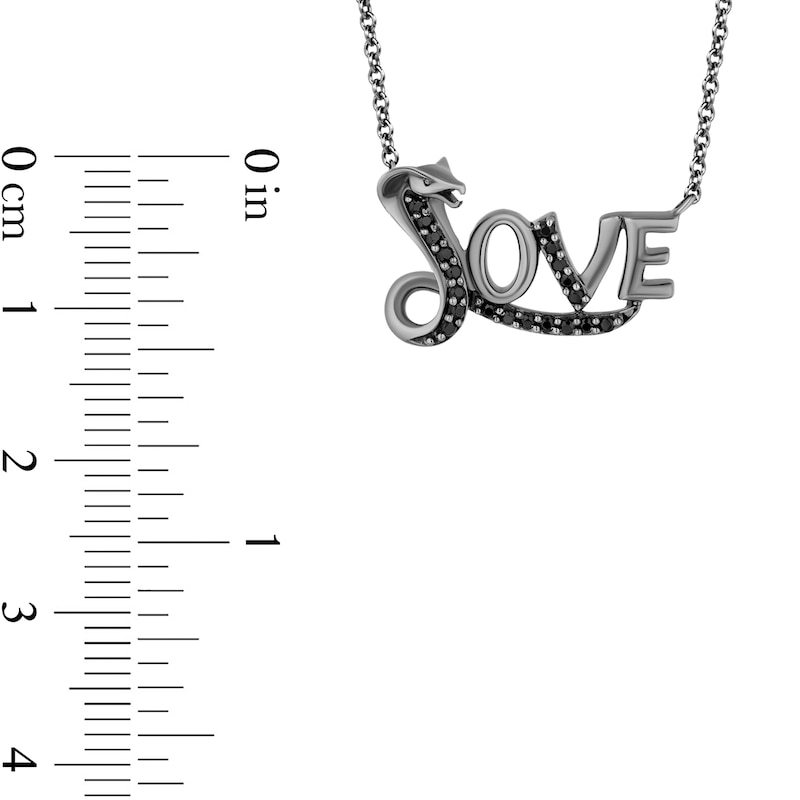 Main Image 3 of Enchanted Disney Villains Jafar 1/6 CT. T.W. Black Diamond "LOVE" Snake Necklace in Sterling Silver with Black Rhodium