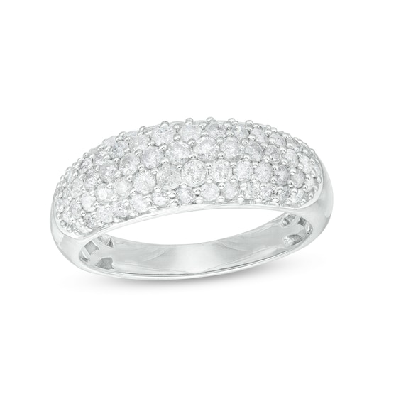 1 CT. T.w. Diamond Multi-Row Oblong Band in 10K White Gold