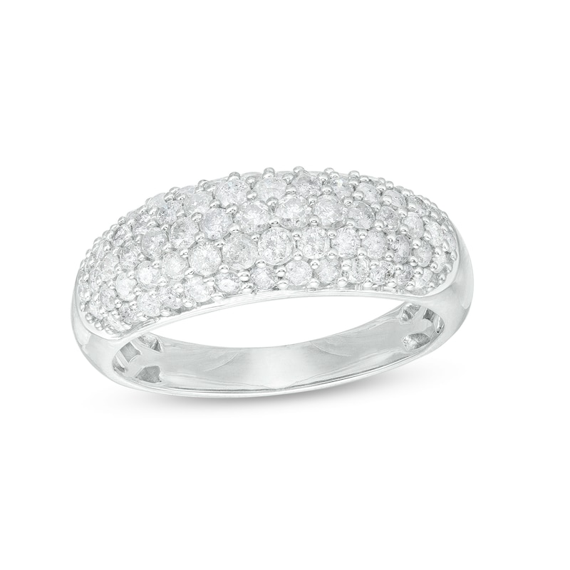 Main Image 1 of 1 CT. T.W. Diamond Multi-Row Oblong Band in 10K White Gold
