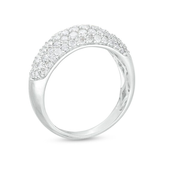1 CT. T.w. Diamond Multi-Row Oblong Band in 10K White Gold