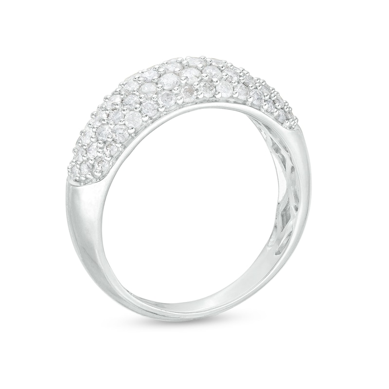 Main Image 3 of 1 CT. T.W. Diamond Multi-Row Oblong Band in 10K White Gold
