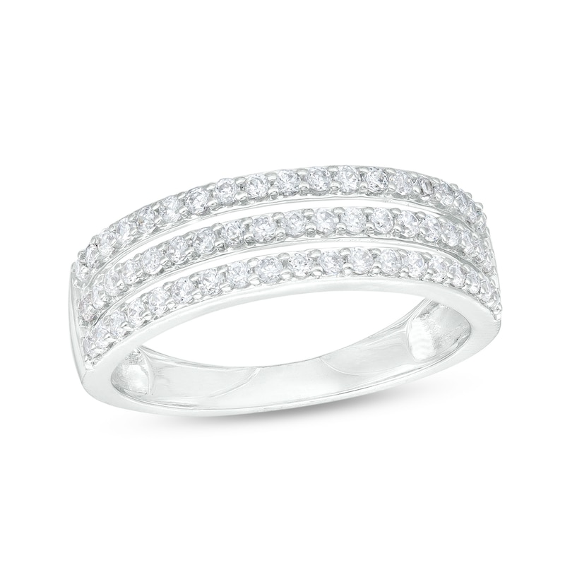 Main Image 1 of 1/2 CT. T.W. Diamond Triple Row Band in 10K White Gold