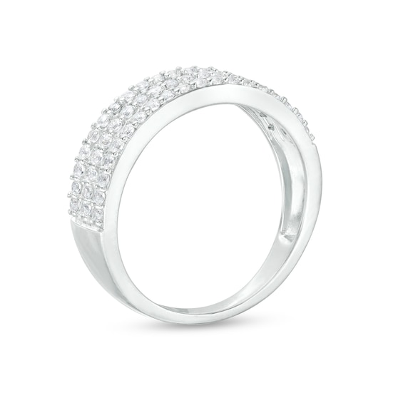 1/2 CT. T.w. Diamond Triple Row Band in 10K White Gold