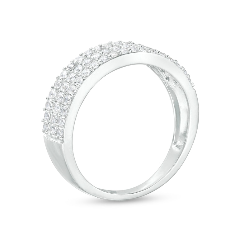 Main Image 3 of 1/2 CT. T.W. Diamond Triple Row Band in 10K White Gold
