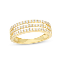 1/2 CT. T.W. Diamond Triple Row Band in 10K Gold