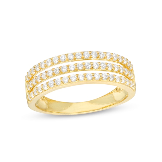 1/2 CT. T.w. Diamond Triple Row Band in 10K Gold