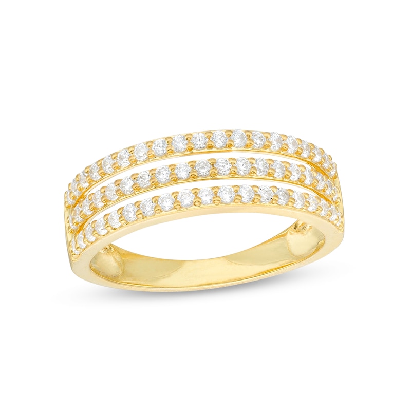 Main Image 1 of 1/2 CT. T.W. Diamond Triple Row Band in 10K Gold