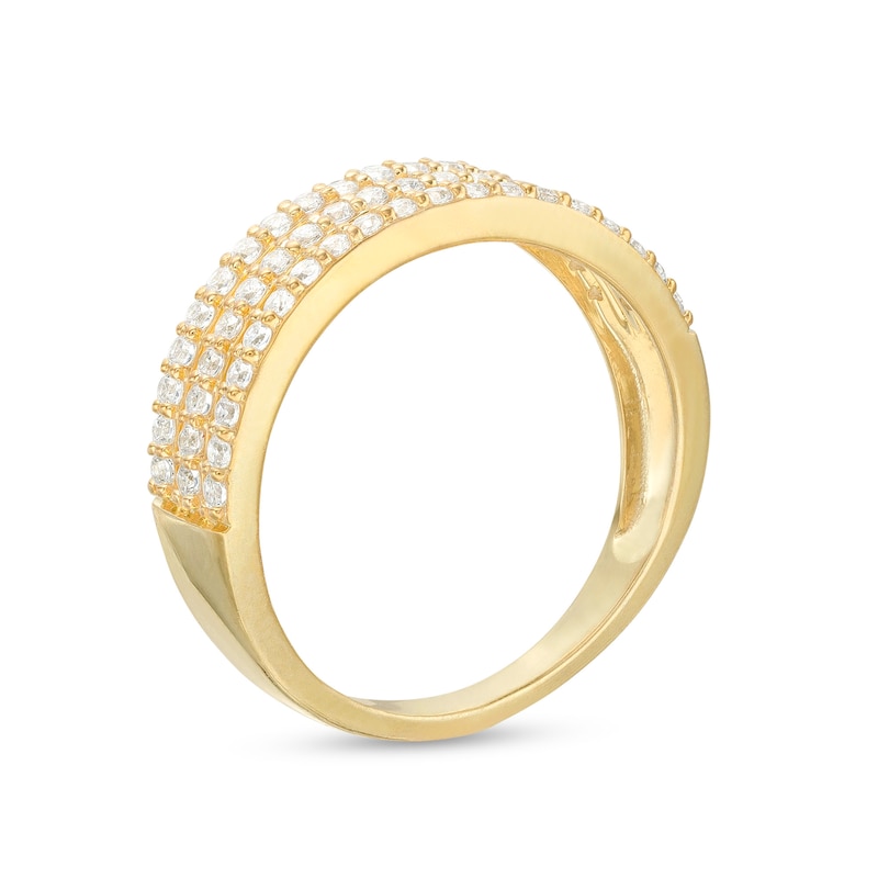 Main Image 3 of 1/2 CT. T.W. Diamond Triple Row Band in 10K Gold