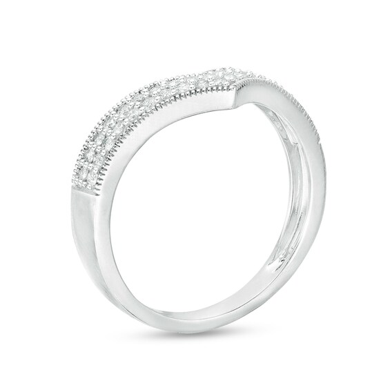 1/3 CT. T.w. Diamond Multi-Row Chevron Band in 10K White Gold