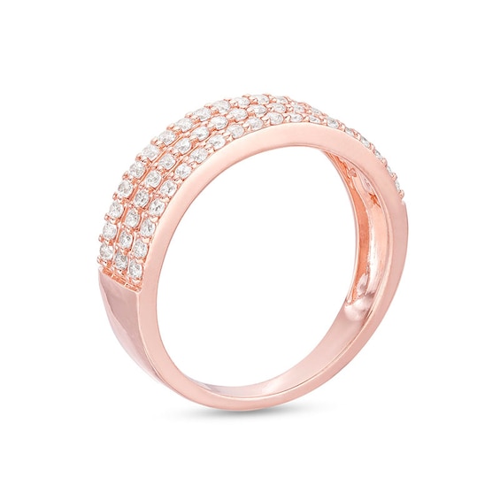 1/2 CT. T.w. Diamond Triple Row Band in 10K Rose Gold