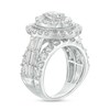 Thumbnail Image 3 of 5 CT. T.W. Certified Oval Lab-Created Diamond Double Frame Multi-Row Engagement Ring in 14K White Gold (F/VS2)