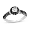 Thumbnail Image 1 of Enchanted Disney Villains Maleficent 1-1/5 CT. T.W. Black and White Diamond Frame Engagement Ring in 14K White Gold